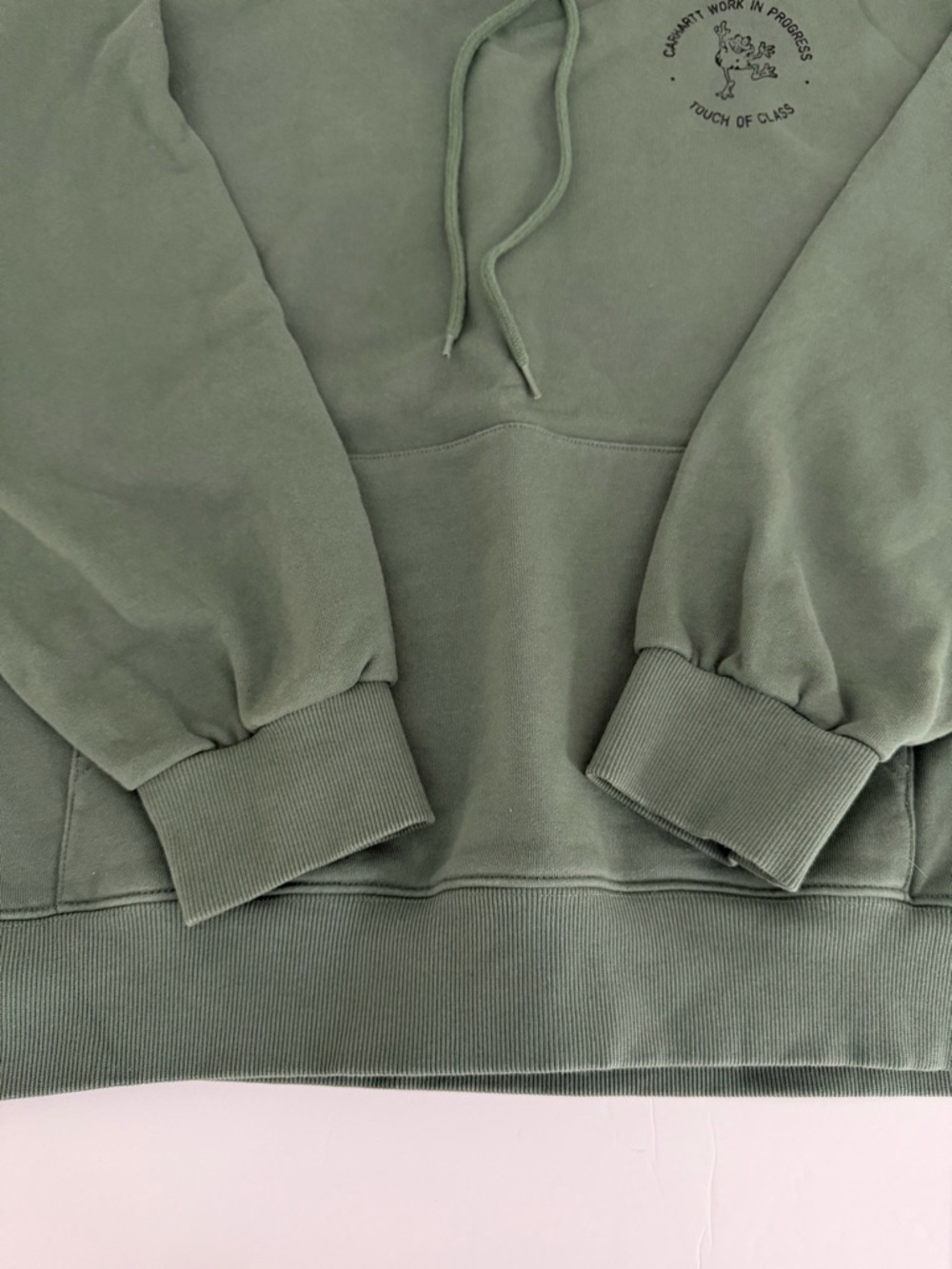 CARHARTT WIP Duck Green Hooded Stamp Hoodie Frog Graphic Vintage Style size M - Picture 6 of 12